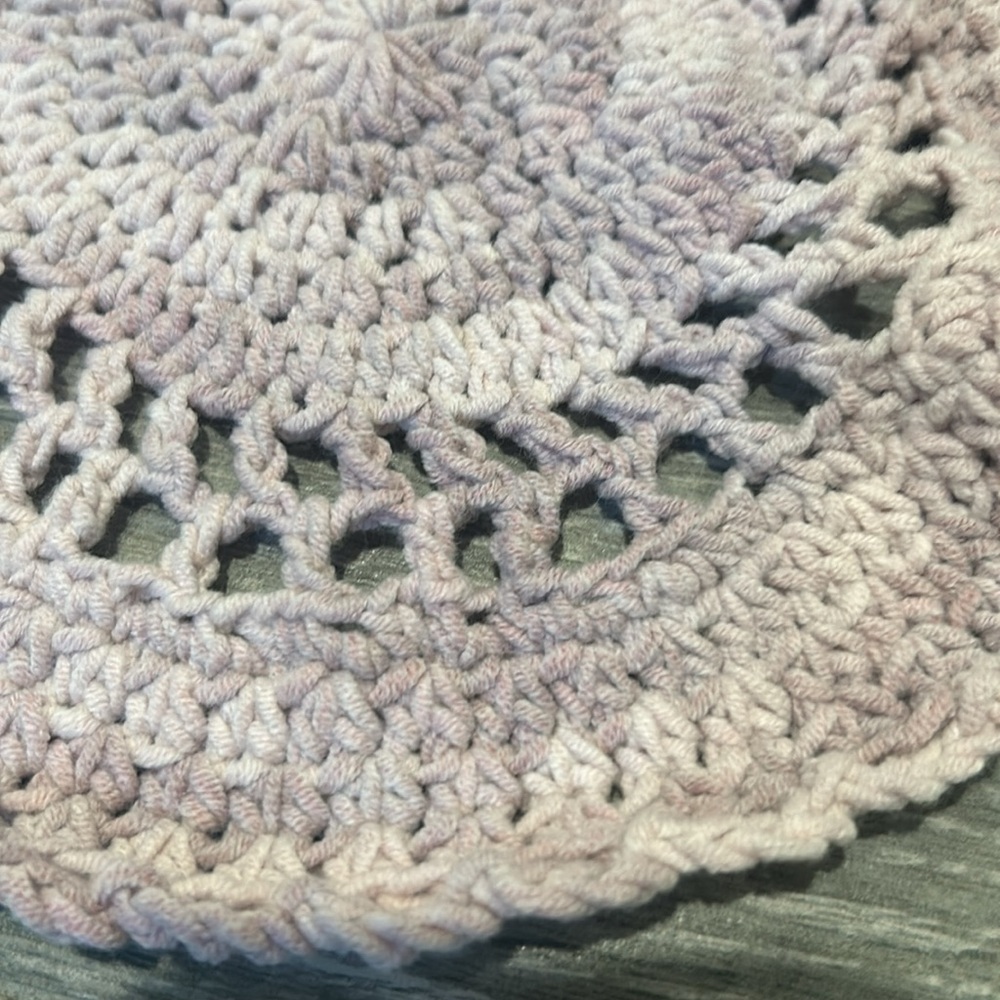NEW! Lot x 2 Handmade Crocheted Pot Holders in Turquoise and Lavender - Picture 5 of 5